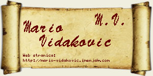 Mario Vidaković vizit kartica